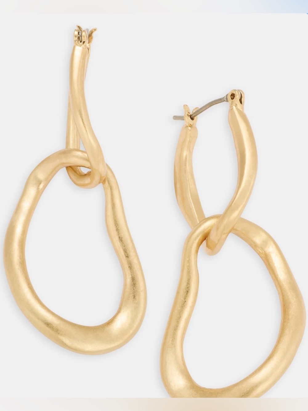 Style & Co Sculptural Link Double Drop Earrings
